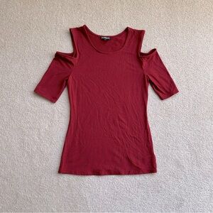 Express Red Cold Shoulder Top